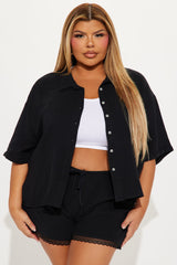 Gabby Gauze Short Set - Black