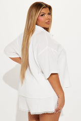 Gabby Gauze Short Set - White