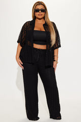 Kara Crochet Pant Set - Black