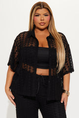 Kara Crochet Pant Set - Black