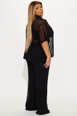 Kara Crochet Pant Set - Black