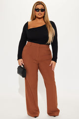Tasha Dressy High Rise Pants - Mocha