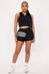 Courtside Charm Active Running Short - Black