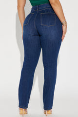 Break The Silence Booty Lifting Mom Jeans - Dark Wash