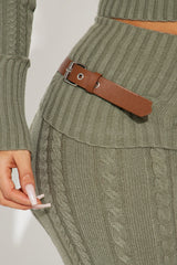 Weekend Flirt Sweater Pant Set - Olive