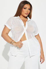 Paradise Livin' Crochet Pant Set - White
