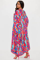 Forever With You Kimono Short Set - Fuchsia/combo