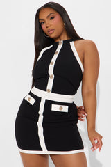 The Adeline Skirt Set - Black/White