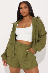 Safari Vibe Cargo Short Set - Olive