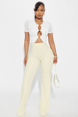 Victoria High Waisted Dress Pants - Butter Yellow
