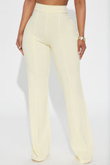 Victoria High Waisted Dress Pants - Butter Yellow
