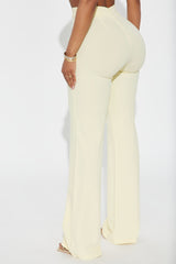Victoria High Waisted Dress Pants - Butter Yellow