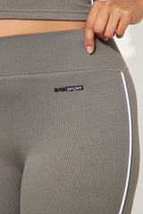 Court Cutie Effortless Seamless Active Capri Legging - Charcoal