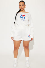 I Love NY Mini Shorts - Ivory