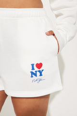 I Love NY Mini Shorts - Ivory