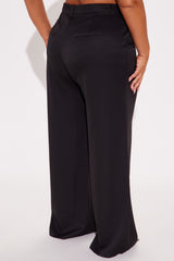 Office Behavior Wide Leg Trouser - Black