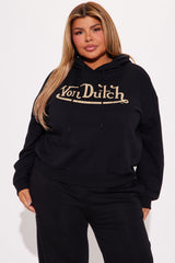 Von Dutch Vintage Cropped Hoodie - Black