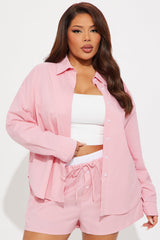 Jasmin Striped Boxer Short Set - Rose/Combo