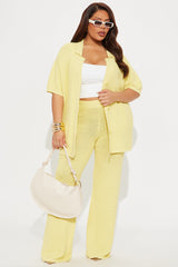 Calli Crochet Pant Set - Yellow