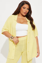 Calli Crochet Pant Set - Yellow