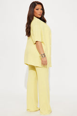 Calli Crochet Pant Set - Yellow