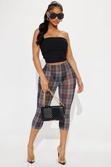 Tell Me Everything Gingham Mesh Legging - Black