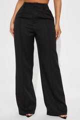 Office Behavior Wide Leg Trouser - Black