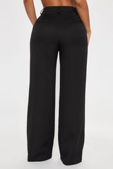Office Behavior Wide Leg Trouser - Black