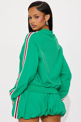Sporty Bubble Hem Skirt Set - Kelly Green