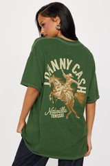 Johnny Cash Nashville Washed Tee - Green