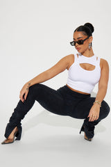 Rosalie Mineral Wash Stacked Pant - Black
