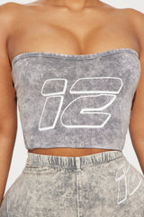 Devon Washed Tube Top - Grey/combo