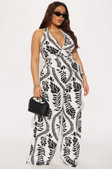 Toluca Halter Pant Set - White/Black