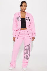 Von Dutch Classic Zip Front Hoodie - Pink