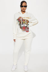 Ed Hardy Retro Tiger Hoodie - Ivory