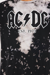 ACDC Electric Bleach Washed Tee - Black/combo