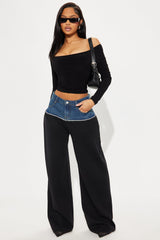 Aniston Contrast Pant - Black/combo
