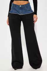 Aniston Contrast Pant - Black/combo