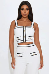 Audrina Pant Set - White/Black