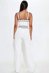 Audrina Pant Set - White/Black