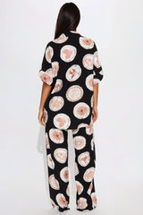 Sunny Escape Linen Pant Set - Black/combo