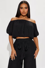 Take Me On A Vacay Pant Set - Black