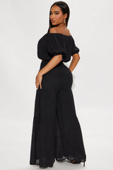 Take Me On A Vacay Pant Set - Black
