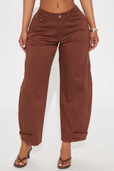 Quinne Barrel Pant - Chocolate