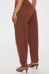 Quinne Barrel Pant - Chocolate