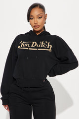 Von Dutch Vintage Cropped Hoodie - Black