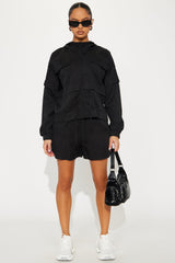 Safari Vibe Cargo Short Set - Black