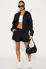 Safari Vibe Cargo Short Set - Black