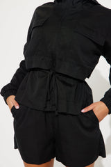 Safari Vibe Cargo Short Set - Black