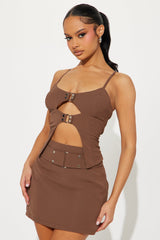 Dance Floor Diva Skirt Set - Brown